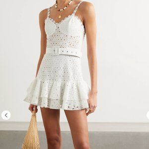 Charo Ruiz Marianne Belted Ruffled Broderie Dress